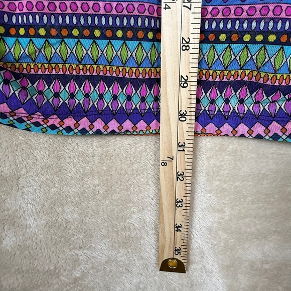 Anne Cole Colorful Sheer Ruched Geometric Print Swimsuit Cover Up Dress Size‎ S - Picture 8 of 8
